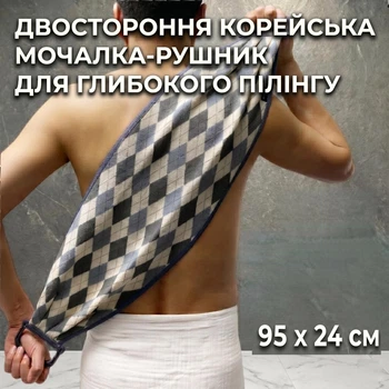 Корейська мочалка-рушник для глибокого пілінгу 95х24 см