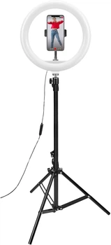 Кільцева LED лампа зі штативом Celly 12 FL- 260 Чорна b4