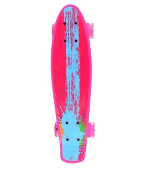 Скейт (пенні борд) MS 0749-11 Fuchsia зі світними колесами, 55 см, алюмінієва підвіска, дитячий