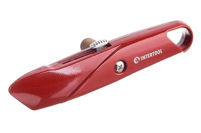 Ніж трапецієвидний будівельний висувний Intertool металевий HT-0505