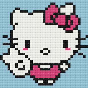 Алмазная мозаика/вышивка мини. Hello Kitty (Хеллоу Китти) 10*10 см Оригами
