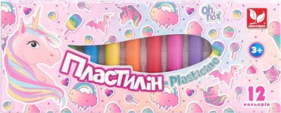 Пластилін круглий восковий Unicorn 12 кольорів школярик (292896)