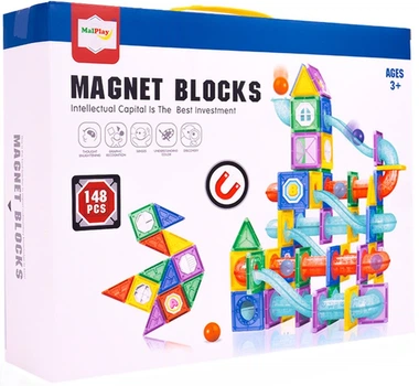 Магнітний конструктор MalPlay 3D 148 елементів 109776 (5901924229681)