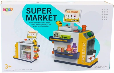 Supermarket LeanToys Kasa fiskalna i skaner z efektami 48 elementów 638290 (5905991014775)