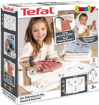 Zestaw do zabawy Smoby Tefal parowiec i składanie ubrań 3 elementów 731800 (3032163301271)