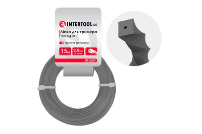 Лісочка для тримера та мотокоси Intertool 2.0мм x 15м квадрат кручений армований DT-2327