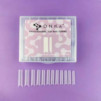 Верхні форми для нарощування нігтів DNKa Professional Top Nail Forms Square Sharp DNKa 120pcs