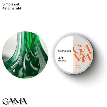 Гель для зміцнення та нарощування нігтів GaMa Simple Gel №049 Emerald 15 мл