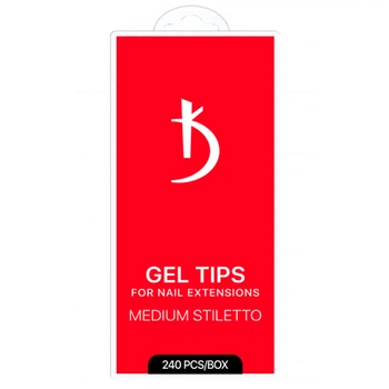 Гелеві типси для нарощування нігтів Kodi Professional MEDIUM STILETTO 240 шт
