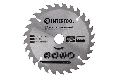 Диск пильный по дереву Intertool 150 х 27T х 22.2 мм