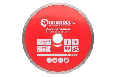 Диск отрезной алмазный керамика камень Intertool 150 мм Pro