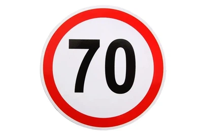 Наклейка наліпка знак Обмеження швидкості 70, 14см