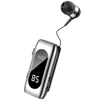 Bluetooth гарнітура XO BE37 Clip з цифровим дисплеєм для телефону V 5.2 140mAh навушник для роботи для дзвінків Чорний