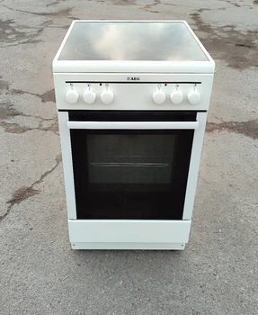 Электроплита с духовкой AEG 40095 VD, 60 л, стеклокерамика, белая, б/у