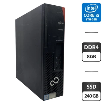 Компьютер Fujitsu Esprimo D538 E85 SFF / Intel Core i5-8400 (6 ядер по 2.8 - 4.0 GHz) / 8 GB DDR4 / 240 GB SSD / Intel UHD Graphics 630 / DVD-ROM б/у