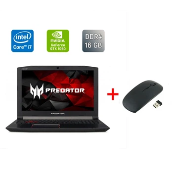 Игровой ноутбук Acer Predator PH315-51 / 15.6" (1920x1080) IPS / Core i7-8750H (6 (12) ядер по 2.2 - 4.1 GHz) / 16 GB DDR4 / 256 GB SSD + 1000 GB HDD / GeForce GTX 1060, 6 GB GDDR5, 192-bit / WebCam / Windows 10 б/у + Подарок Беспроводная мышь / USB