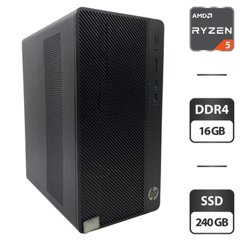Компьютер HP 285 G3 Tower / AMD Ryzen 5 2400G (4 (8) ядра по 3.6 - 3.9 GHz) / 16 GB DDR4 / 240 GB SSD / AMD Radeon RX Vega 11 Graphics б/у