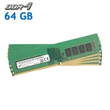 Оперативная память комплект 4 шт. Micron 64GB DDR4 2666MHz UDIMM для ПК (MTA16ATF2G64AZ-2G6E1)