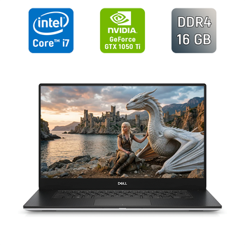 Ігровий ноутбук Dell XPS 15 9570 / 15.6" (1920x1080) IPS / Intel Core i7-8750H (6 (12) ядер по 2.2 - 4.1 GHz) / 16 GB DDR4 / 512 GB SSD / nVidia GeForce GTX 1050 Ti, 4 GB GDDR5, 128-bit / HDMI / Windows 10 б/в + Подарунок Бездротова миша / USB