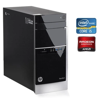 Ігровий ПК HP Pavilion 500 Tower / Intel Core i5-4460S (4 ядра по 2.9 - 3.4 GHz) / 16 GB DDR3 / 128 GB SSD + 500 GB HDD / AMD Radeon R7 240, 2 GB GDDR3, 128-bit / Wi-Fi / Win 10 Pro + Кабель живлення б/в