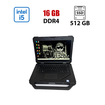 Защищенный ноутбук Dell Latitude 5424 Rugged / 14" (1920x1080) IPS Touch / Intel Core i5-8350U (4 (8) ядра по 1.7 - 3.6 GHz) / 16 GB DDR4 / 512 GB SSD / Intel UHD Graphics 620 / WebCam б/у
