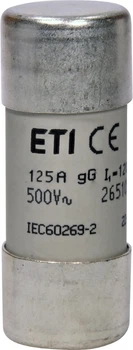 Запобіжник CH22x58 gG 125A 500V ETI (Кратно 10шт.) (2651051)