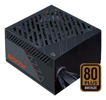 Блок живлення 850 Вт, AZZA, Black, 80+ Bronze, 12 см, 2xMolex / 6xSATA / 1x16-pin / 3x6+2-pin / 1x20+4-pin / 2x4+4-pin, захист OCP/OVP/OPP/SCP/OTP/UVP, ATX 3.1 (PSAZ-850W(ATX3.1))