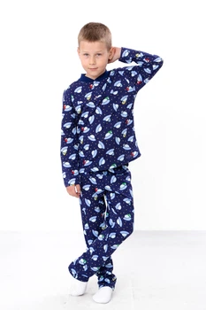 Дитяча піжама для хлопчика на кнопках (кофта+штани) Носи своє 92 Темно-синій (p-2993-236952)