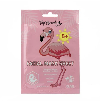 Дитяча тканинна маска для догляду шкіри обличчя Top Beauty Facial Mask Sheet Olive від 5 років 25 мл