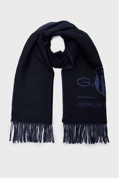 Чоловічий темно-синій вовняний шарф TONAL ARCHIVE WOVEN SCARF Gant OS 9920207
