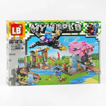Конструктор Minecraft атака дракона Эндера на свинячую ферму 432 деталей (XAR456)