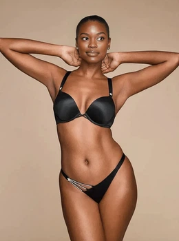 Комплект белья Bombshell Add-2-Cups Starstruck Shine Push-Up Bra Victoria's Secret - 34A - S - Черный
