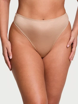 Трусики тонг Smooth High-Waist Strappy-Back Thong Panty - XS - Бежевый