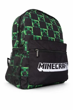 Рюкзак шкільний Minecraft 16 L 42x36x14 см чорний з зеленим принтом (M08)