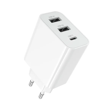 Зарядний блок живлення 2xUSB+Type-C BOROFONE BA105A Stellar 15 W 5 V 3 A білий