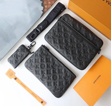 Сумка мужская мессенджер Louis Vuitton Trio Messenger черная (052)