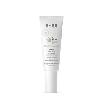 Сонцезахисний флюїд з ANTI-AGE ефектом SPF 50 з коллагеном і пептидами, 40 мл babe laboratorios