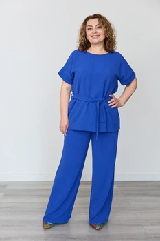 Костюм жіночий повсякдений-casual креп волошковий 02-110 56р