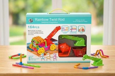 Конструктор Raibow Twist Rod. 164 детали. Цвет разноцветный. Размер упаковки 37,5*8*24. Арт HD836