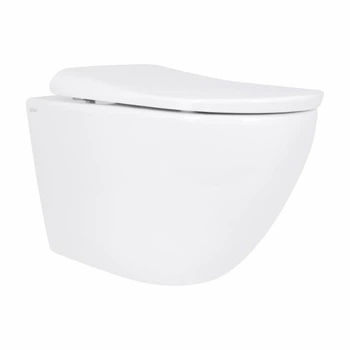 Подвесной унитаз Qtap керамика 490х365х325 мм Белый с сиденьем Soft-close (692273)