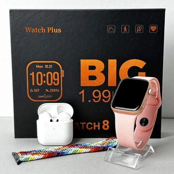 Комплект Infinity - Smart Watch 8 / Навушники Pro 4 / 2 ремінці (Рожевий)