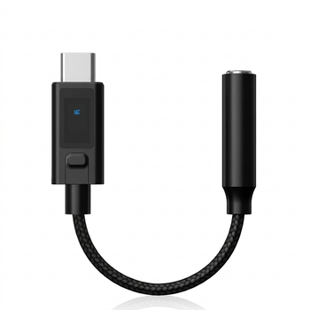 Усилитель звука KZ AM02 USB-C to 3.5 мм с мощным чипом, и встроенным профессиональным эквалайзером Black