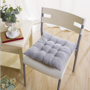 Подушка-сидушка на стул, табурет велюровая, 38*38 см. Серая, (N2-03112.grey)