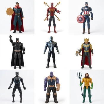 Ігровий набір великих фігурок супергероїв Spider-Man, Batman, Venom, Thanos 30 см (9 шт) зі звуком і світлом