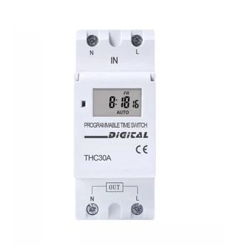 Тижневий програмований таймер THC30A (Digital) 30A 220V на DIN-рейку