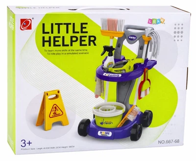 Набор для уборки LeanToys Little Helper тележка пылесос интерактивный с аксессуарами 20 элементов 763731 (5905991088806)