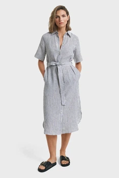 Жіноча лляна сукня у смужку REG LINEN STRIPED SHIRT DRESS Gant 36 4503391