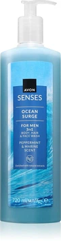 Чоловічий шампунь-гель для душу Avon Senses Ocean Surge «Збадьорюючий океан», 500 мл