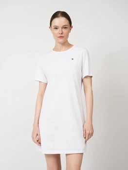 Плаття-футболка коротке літнє жіноче Tommy Hilfiger 11735 XL Біле (smt2000000045511)