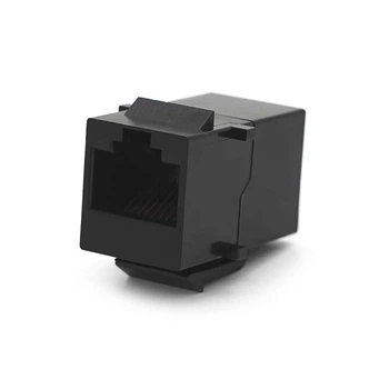 Прохідний адаптер у рамку cat5e UTP, RJ-45+RJ45, Black